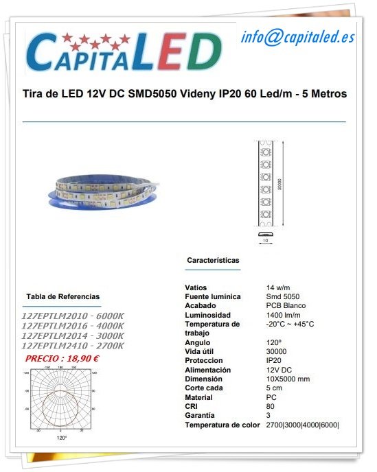 3.1.1.1. 127 LM2010 Tira Led 14W 12v 27-3-4-6000k 6.4