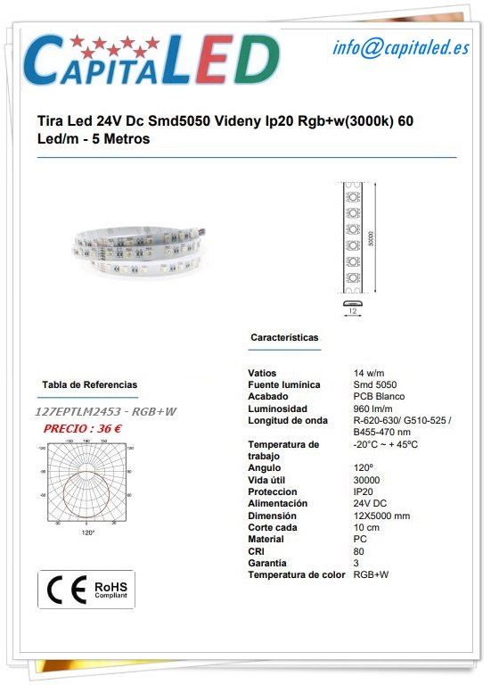 3.1.2.22. 127 LM2453 Tira Led 24v IP20 RGB+W 19