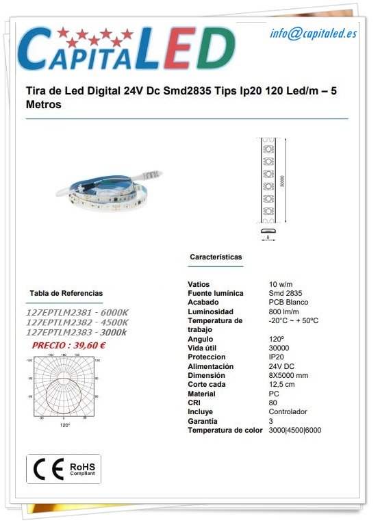 3.1.2.24. 127 LM2381 Tira Led 10W Digital 24v IP20 3-4-6000k 24