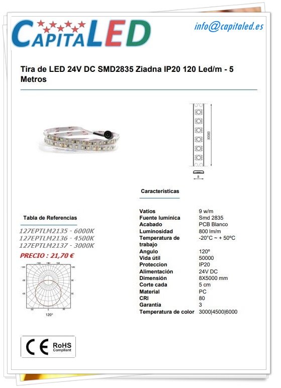 3.1.2.3. 127 LM2135 Tira Led 24v 9w 3-4-6000k 8