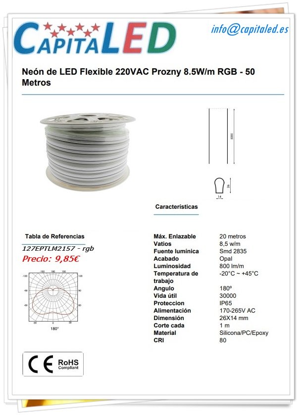 3.6.5. 127 Neon Led 220V 8,5W RGB 100cm LM2157 RGB