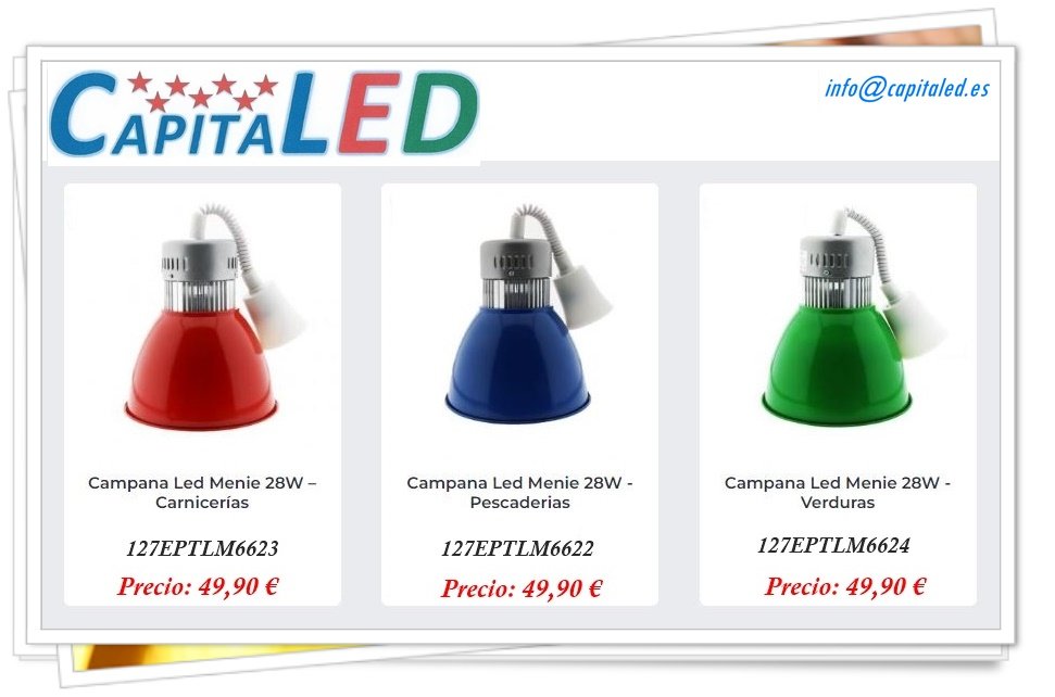 5.3.5. 127 campanas led 28w pesca carne verduras