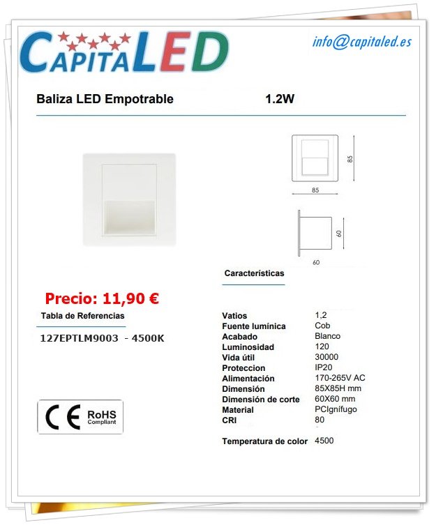 8.1.1. Baliza LED EMP.CUAD. 1,2W