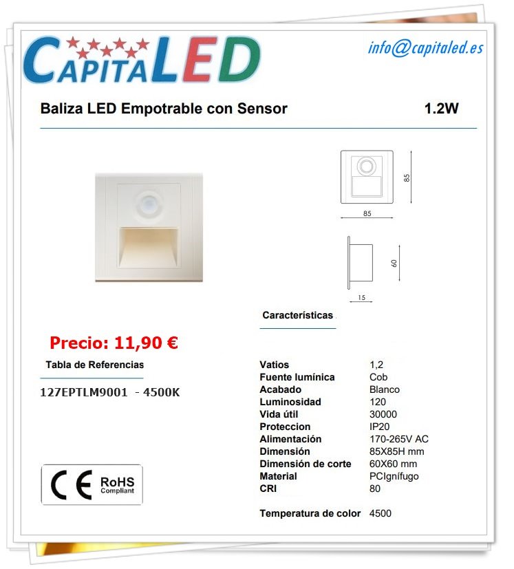 8.1.2. Baliza LED EMP.CUAD. SENSOR 1,2W